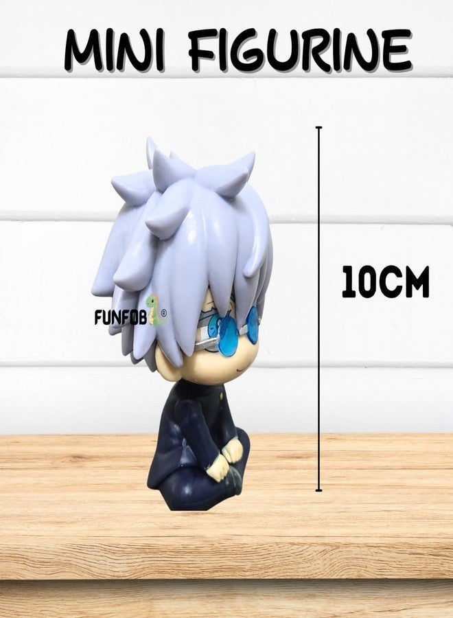FUNFOB Jujutsu Kaisen Gojo Action Figure Collectible for Anime Fans PVC Multicolour | Gojo Glare Sitting Chubby A - Image 4